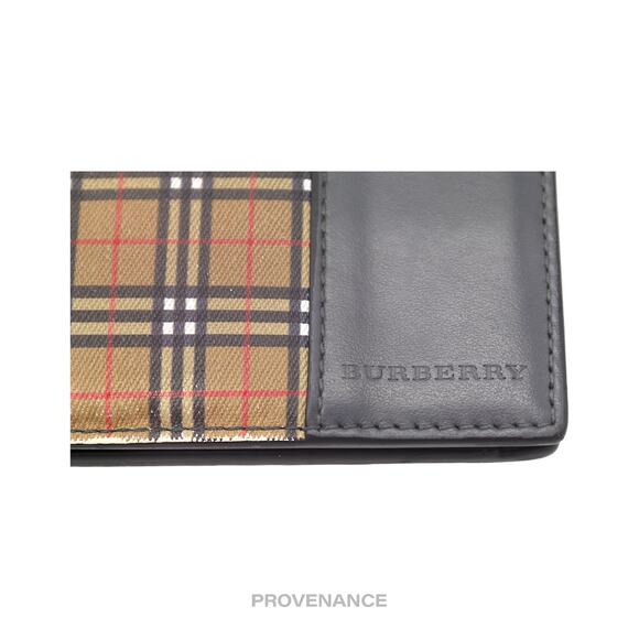 🔴 Burberry Bifold Wallet - Micro Nova Check Grey Leather - Picture 5 of 9